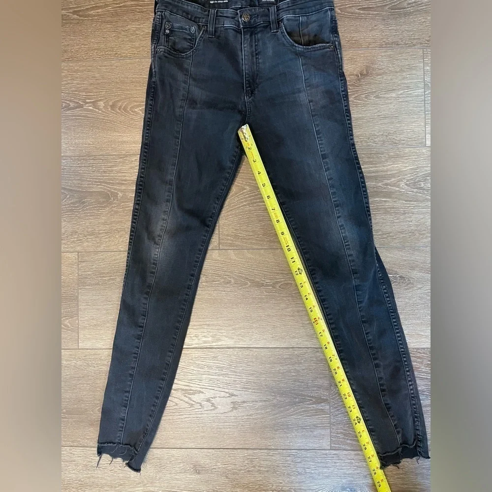 AG Adriano Goldschmied The Farrah Skinny Ankle High Rise Jeans Black - Picture 5 of 12